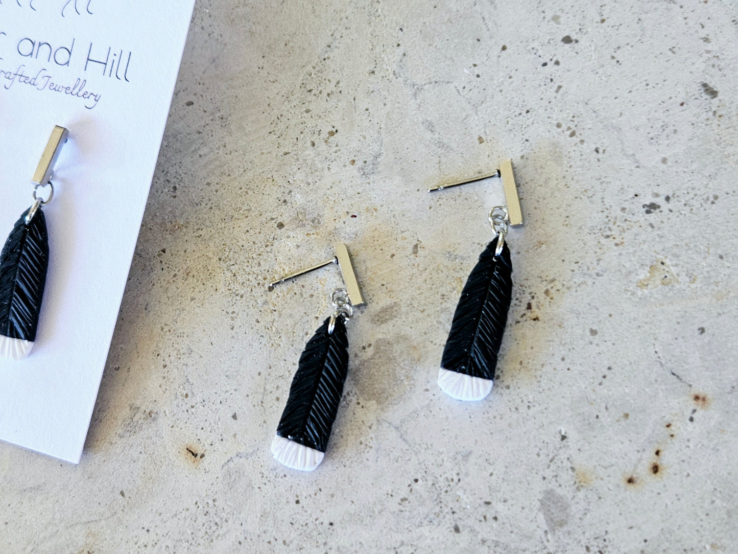 Huia Dainty Feather Earrings