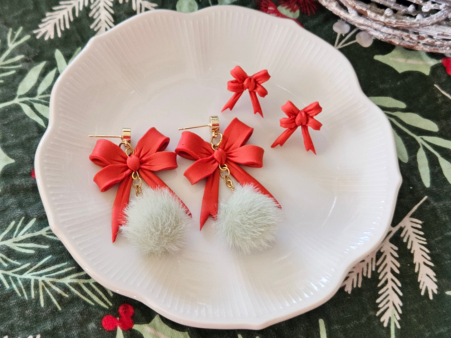 Christmas Bow Earrings