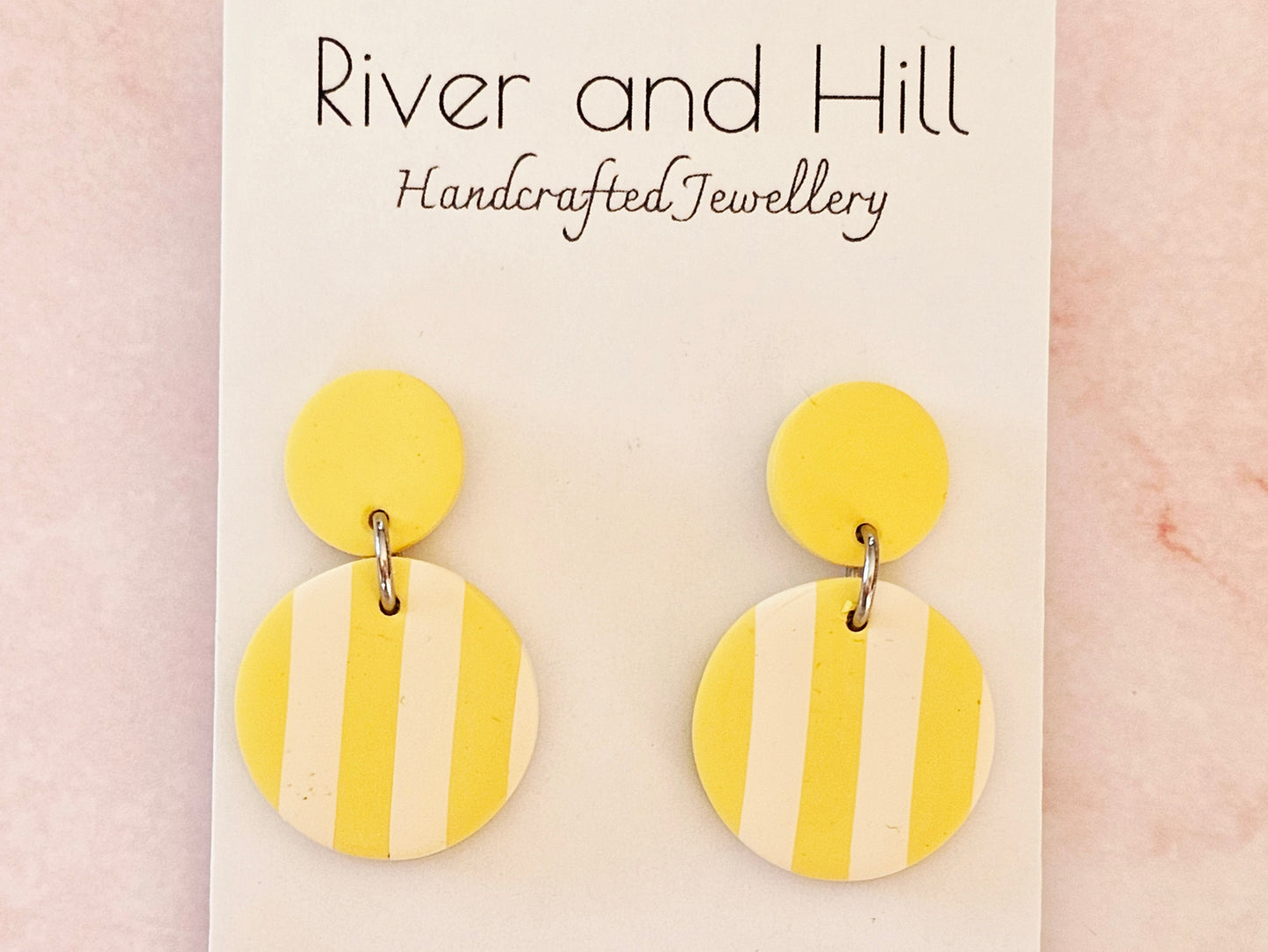 Striped Earrings Yellow