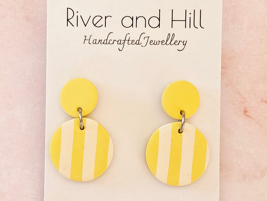 Striped Earrings Yellow