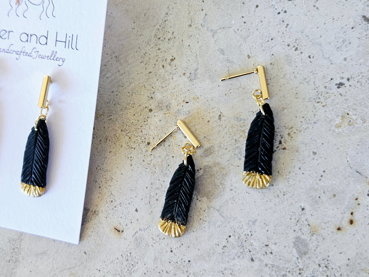 Huia Dainty Feather Earrings
