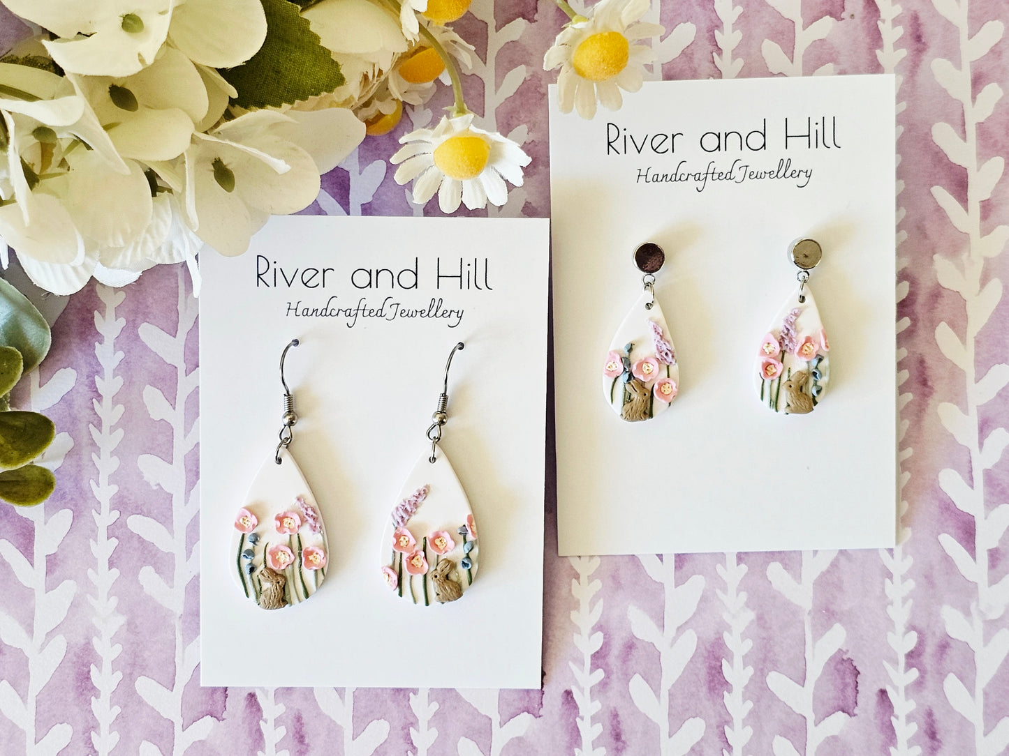 Meadow Bunny Droplet Earrings Small