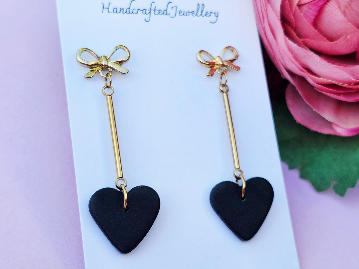 Hearts Collection Hearts Dangles Black