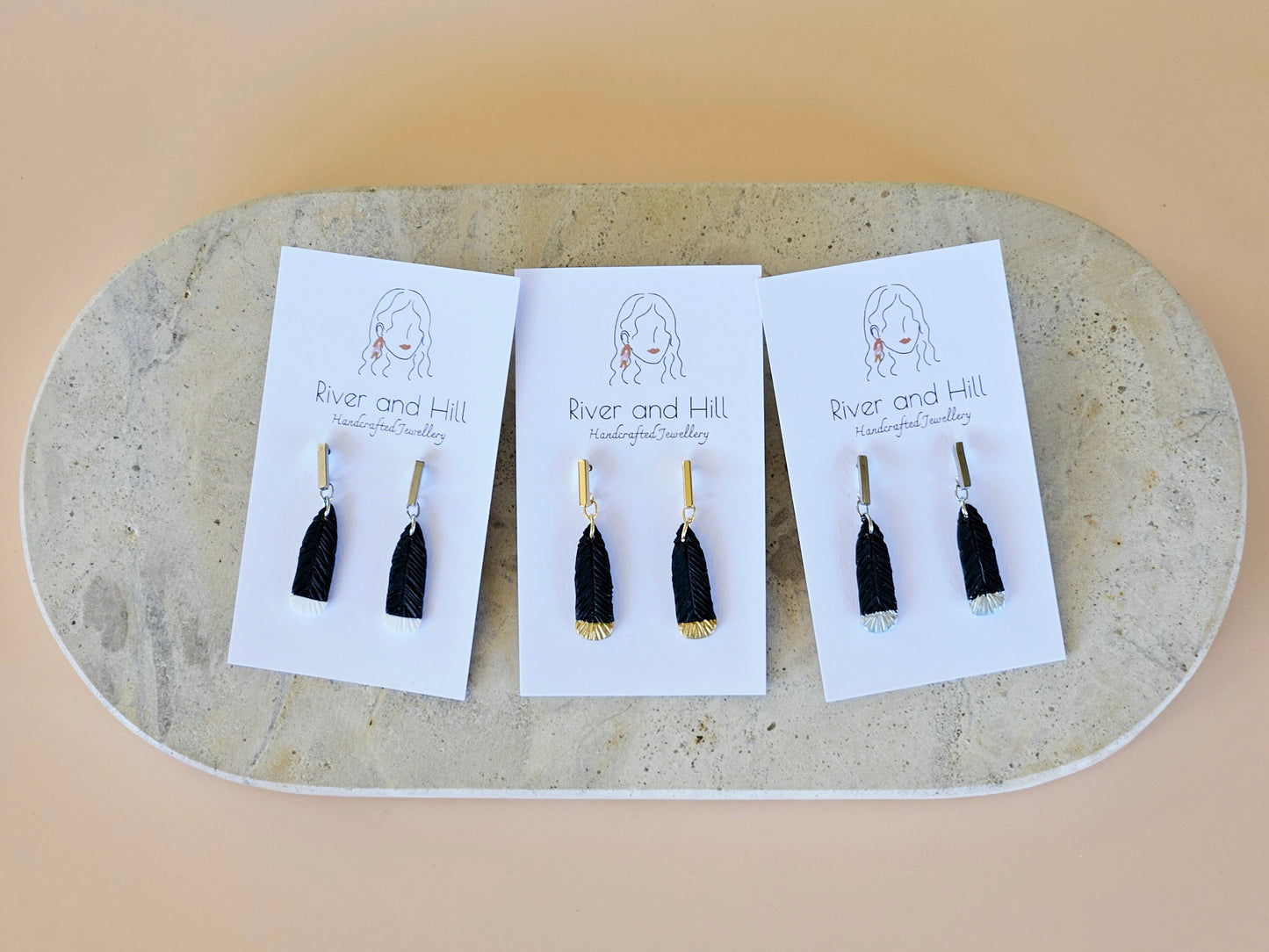 Huia Dainty Feather Earrings