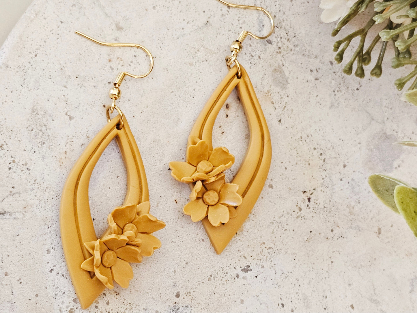 Daily Colour Mustard Floral Earrings