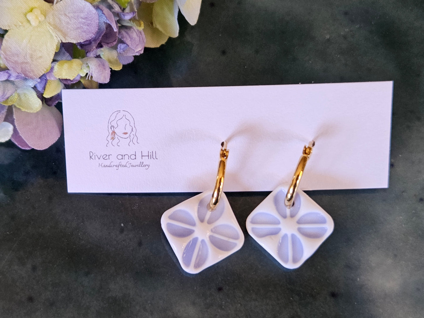 Porcelain Flower Hoops