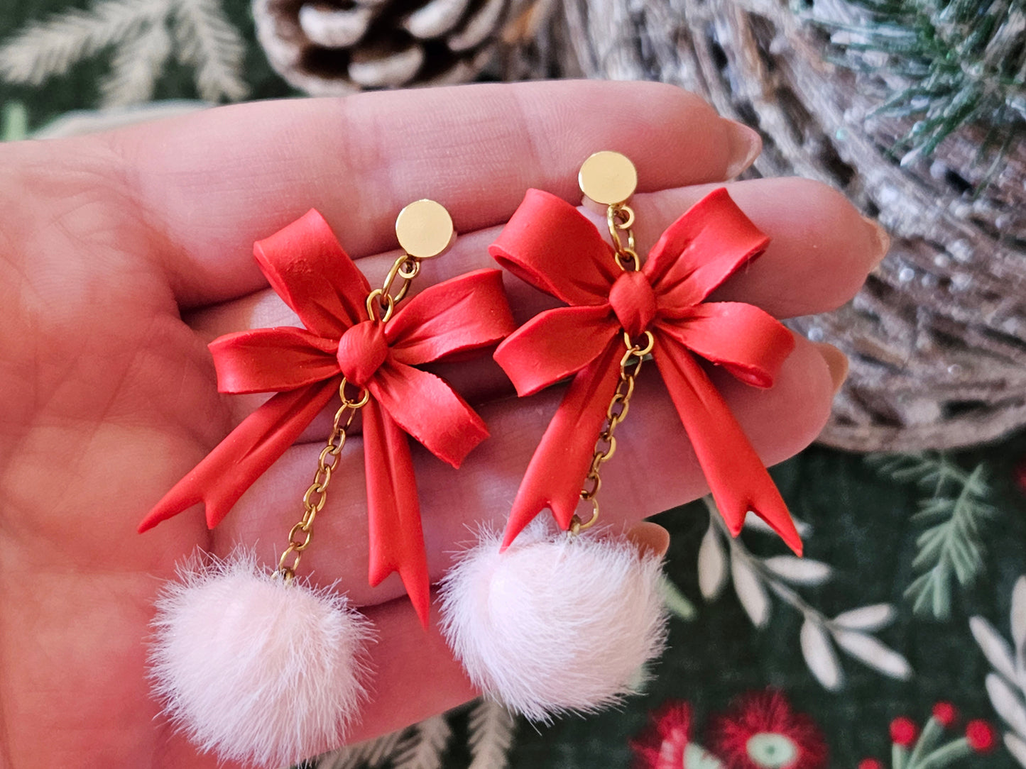 Christmas Bow Earrings