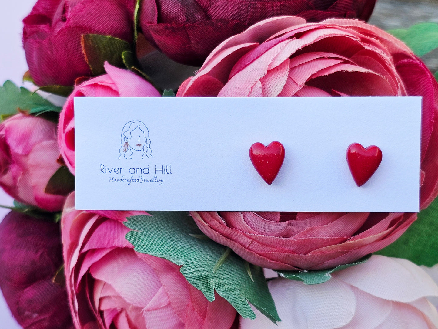 Hearts Collection Hearts Studs Red