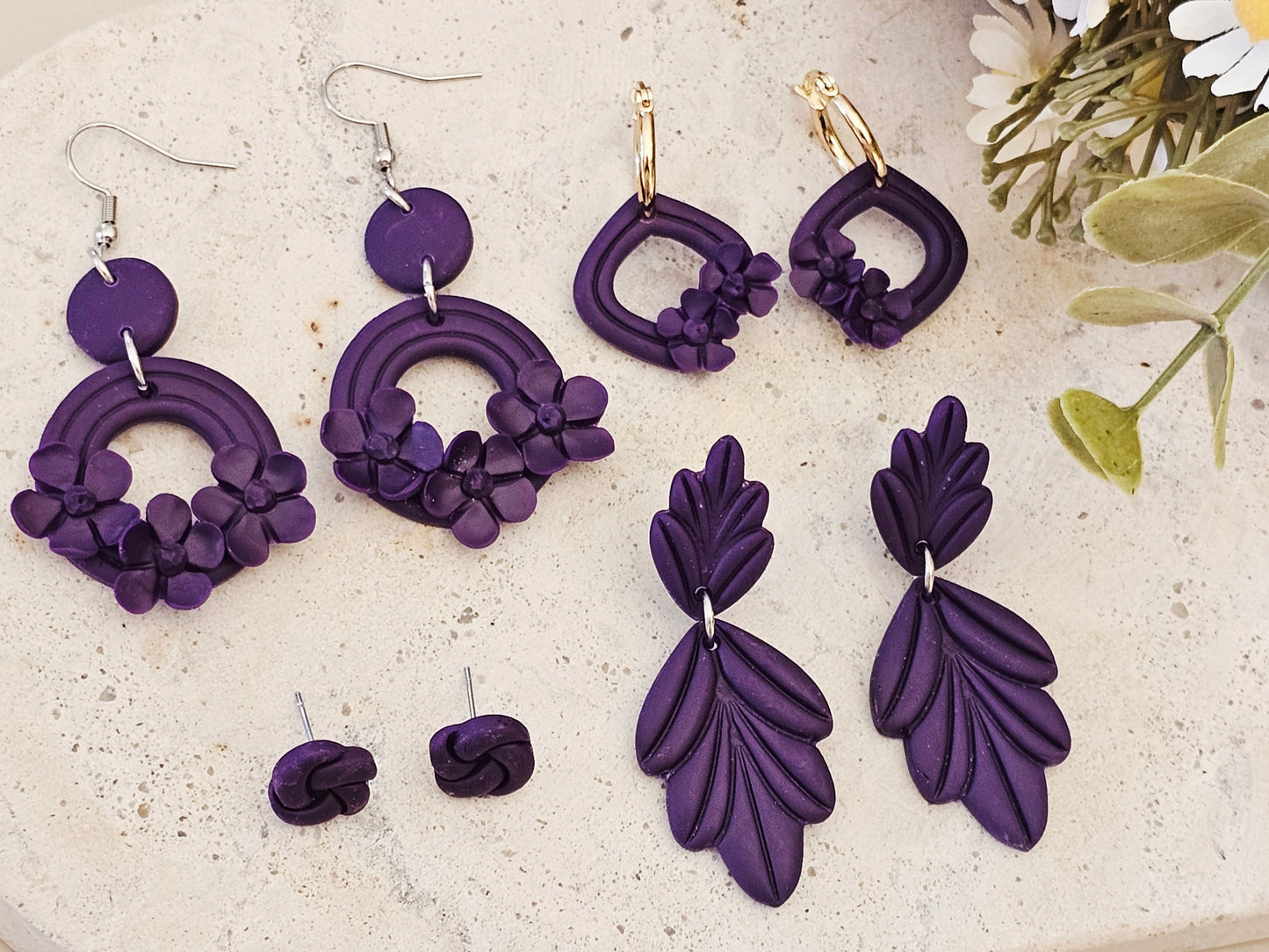 Daily Colour Purple Floral Hoops