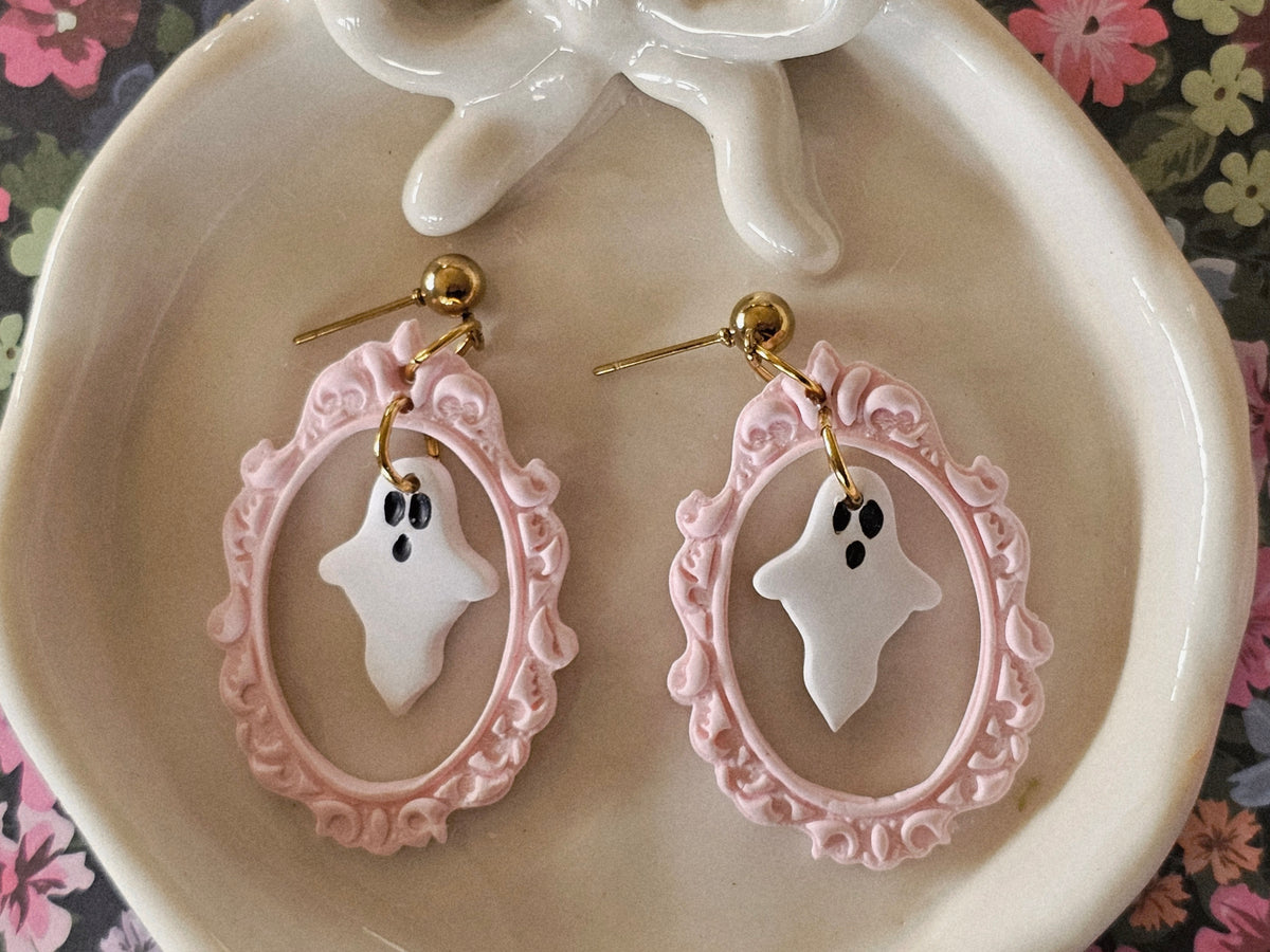 Halloween Frame Ghost Earrings