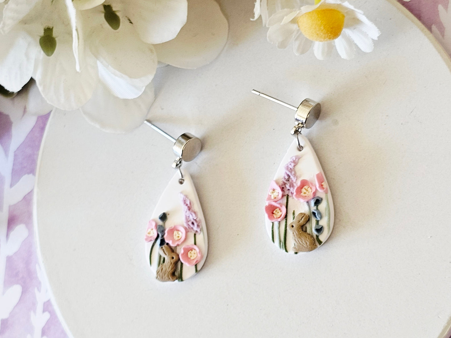Meadow Bunny Droplet Earrings Small