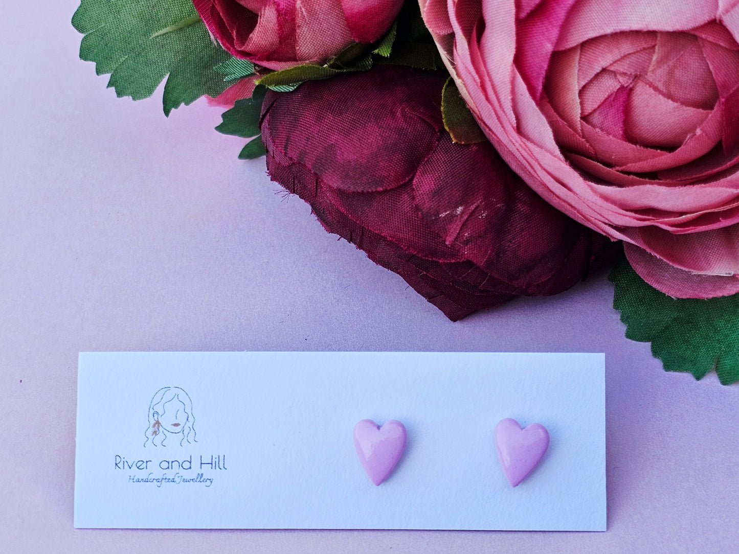 Hearts Collection Hearts Studs Pink