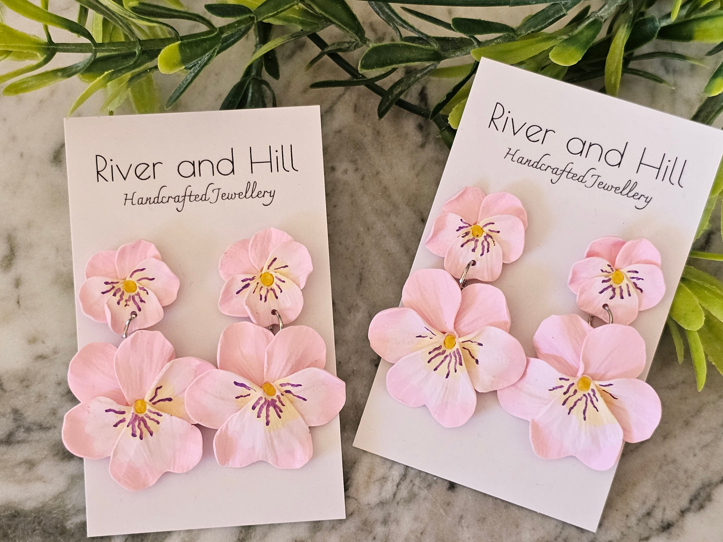 Pansy French Hook Light Pink Earrings