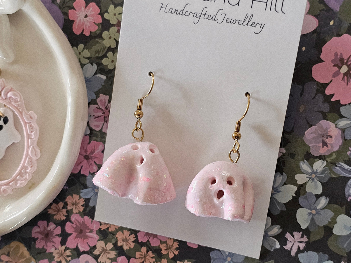 Halloween Pink Ghost Earrings