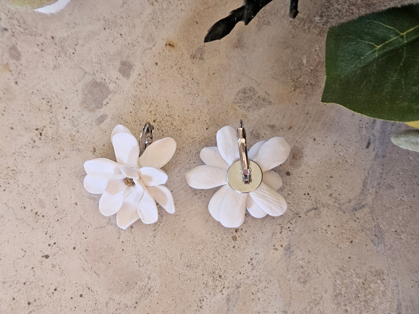 Magnolia French Hook Earrings White