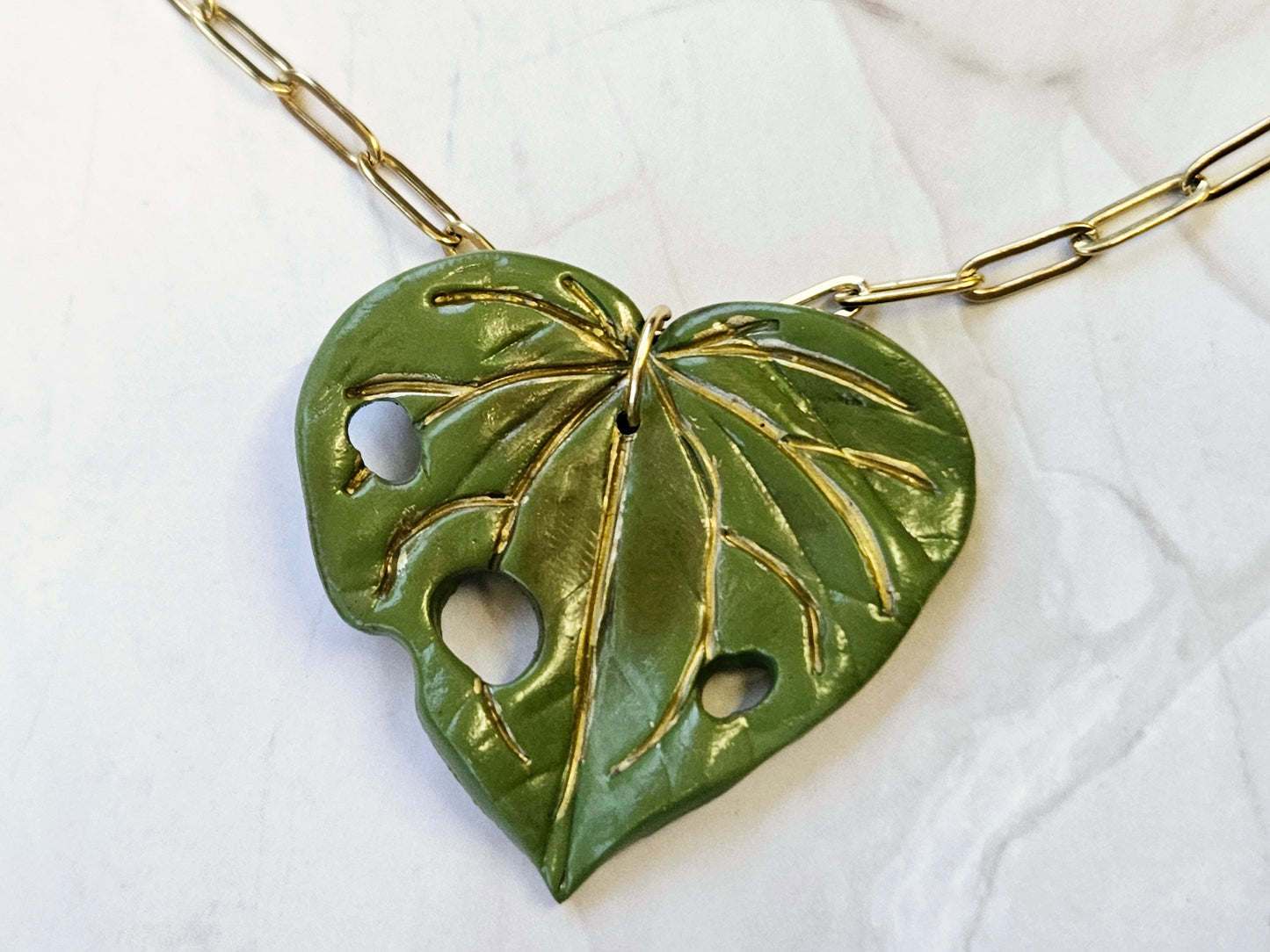 Charm Large Gold Kawakawa Necklace