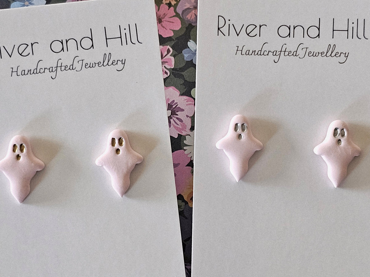 Halloween Pink Ghost Studs
