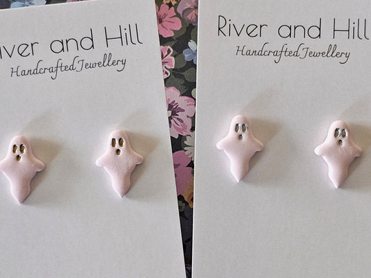 Halloween Pink Ghost Studs