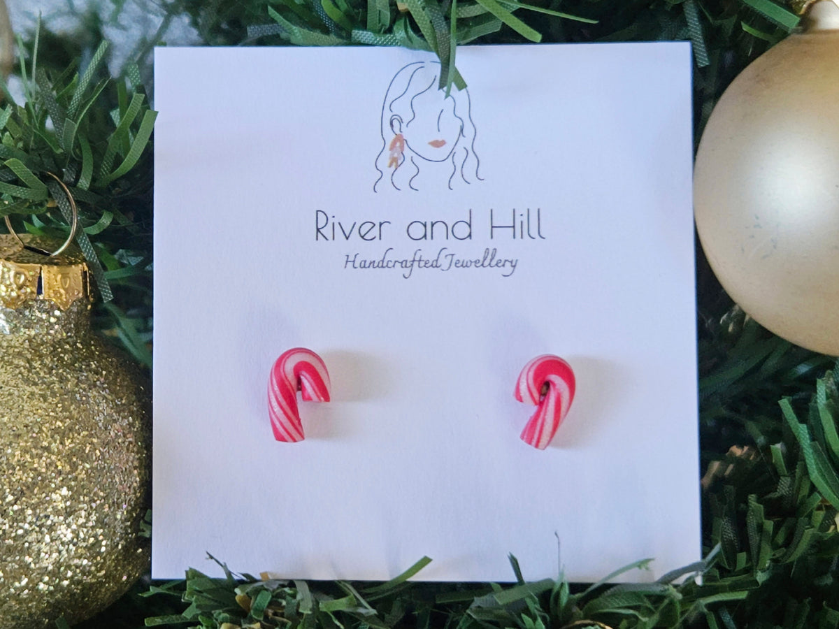 Christmas Mini Candy Cane Studs