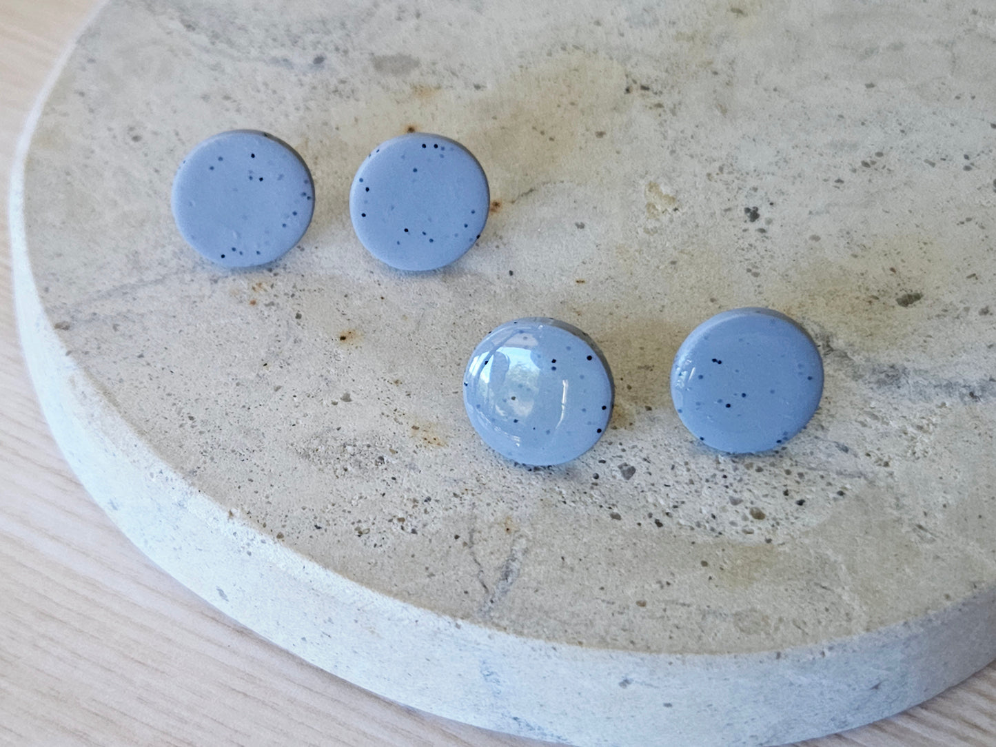 Contemporary Dot Earrings White