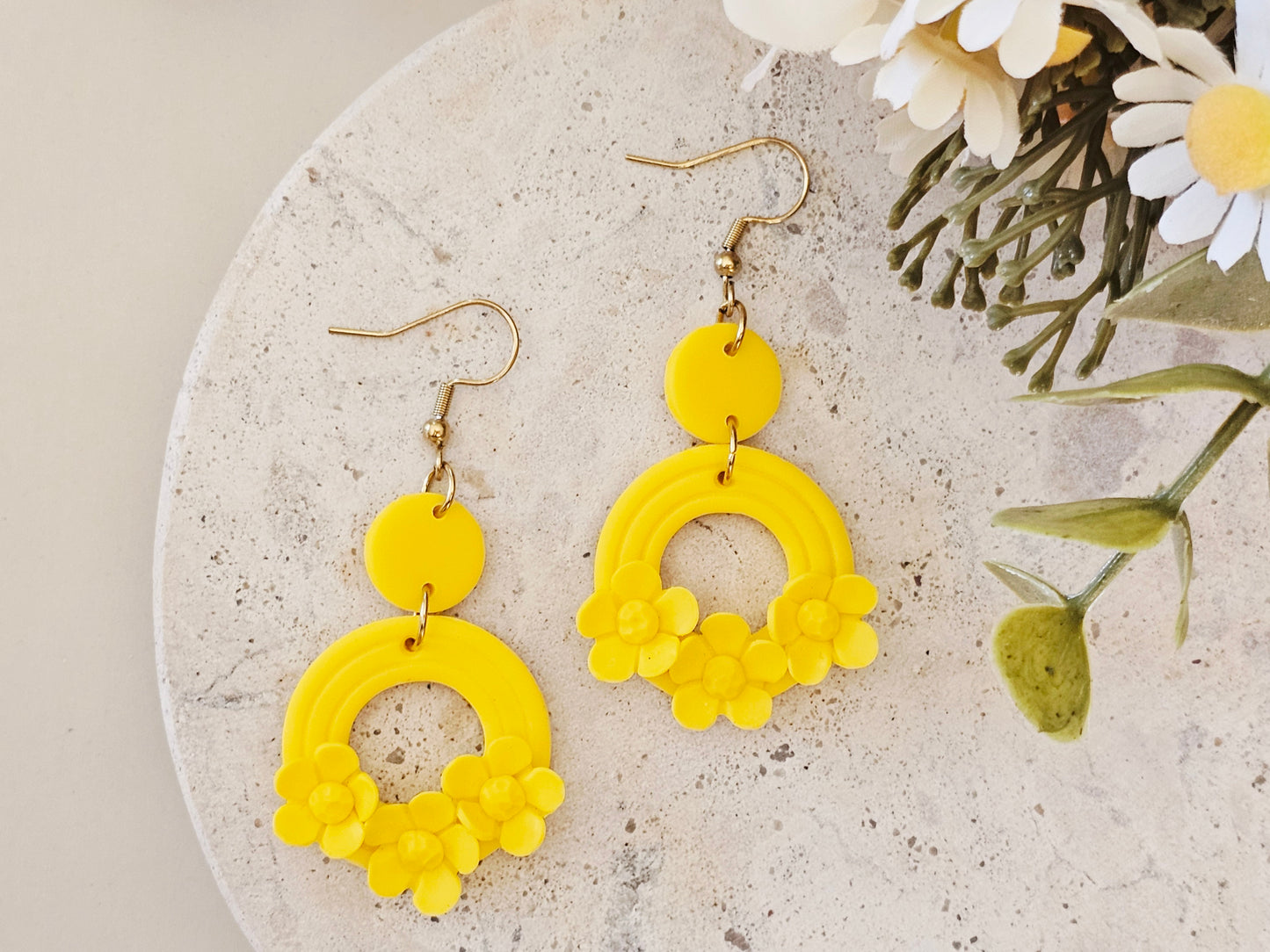 Daily Colour Bright Yellow Floral Earrings