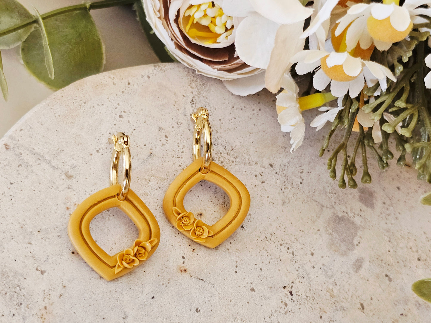 Daily Colour Mustard Floral Hoops