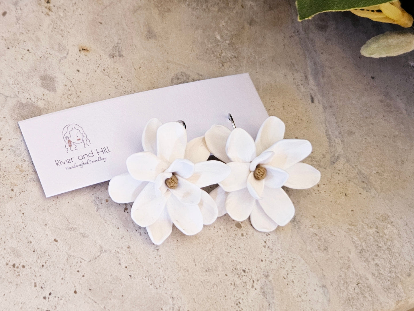 Magnolia French Hook Earrings White