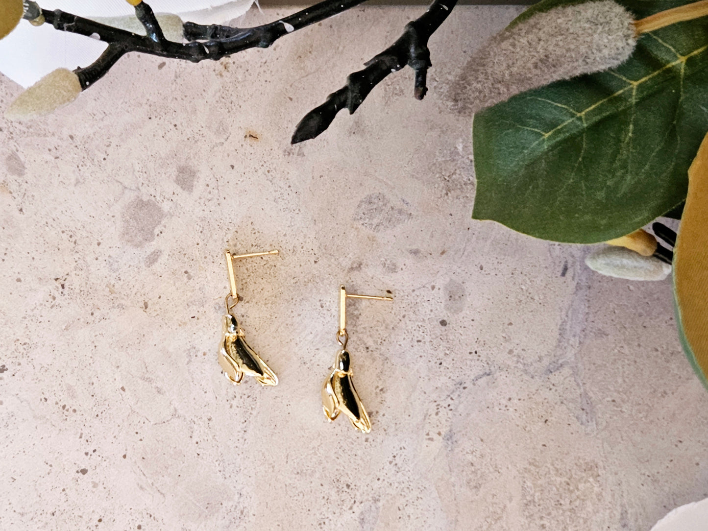 Magnolia Gold Charm Earrings