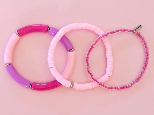 Stacking Bracelets Pretty in Pink Stack