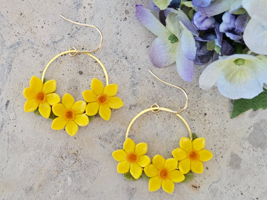 Daffodil Gold Disk Earrings