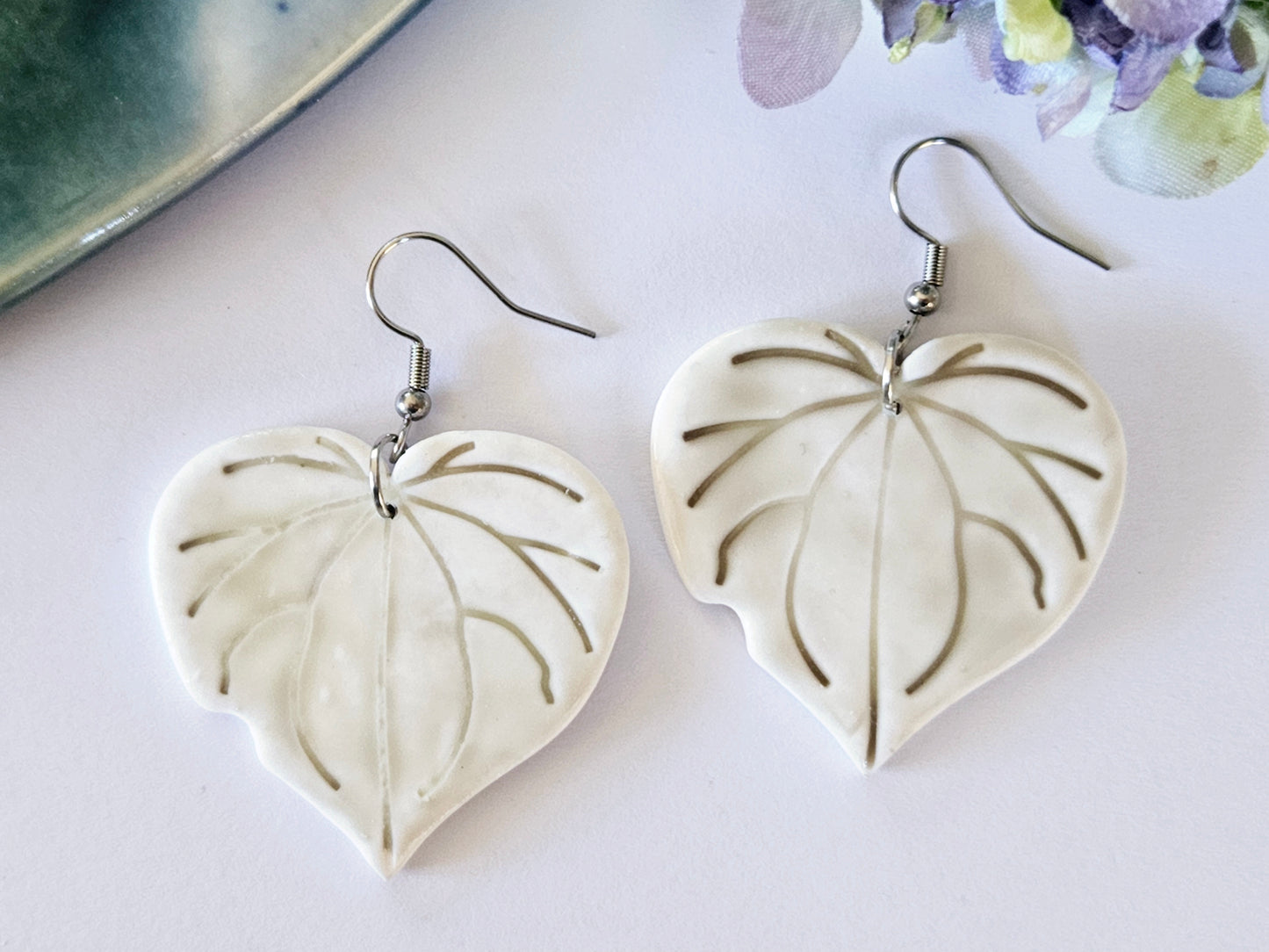 Porcelain Kawakawa Earrings