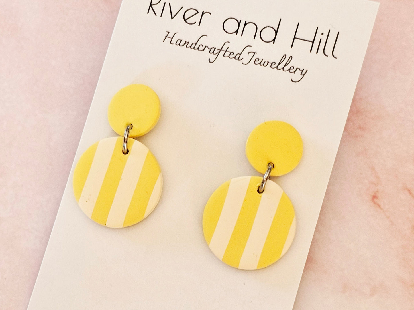Striped Earrings Yellow