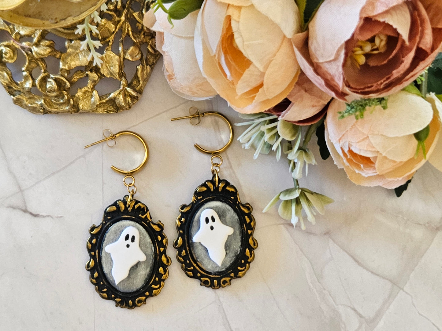 Halloween Mirror Ghost Earrings