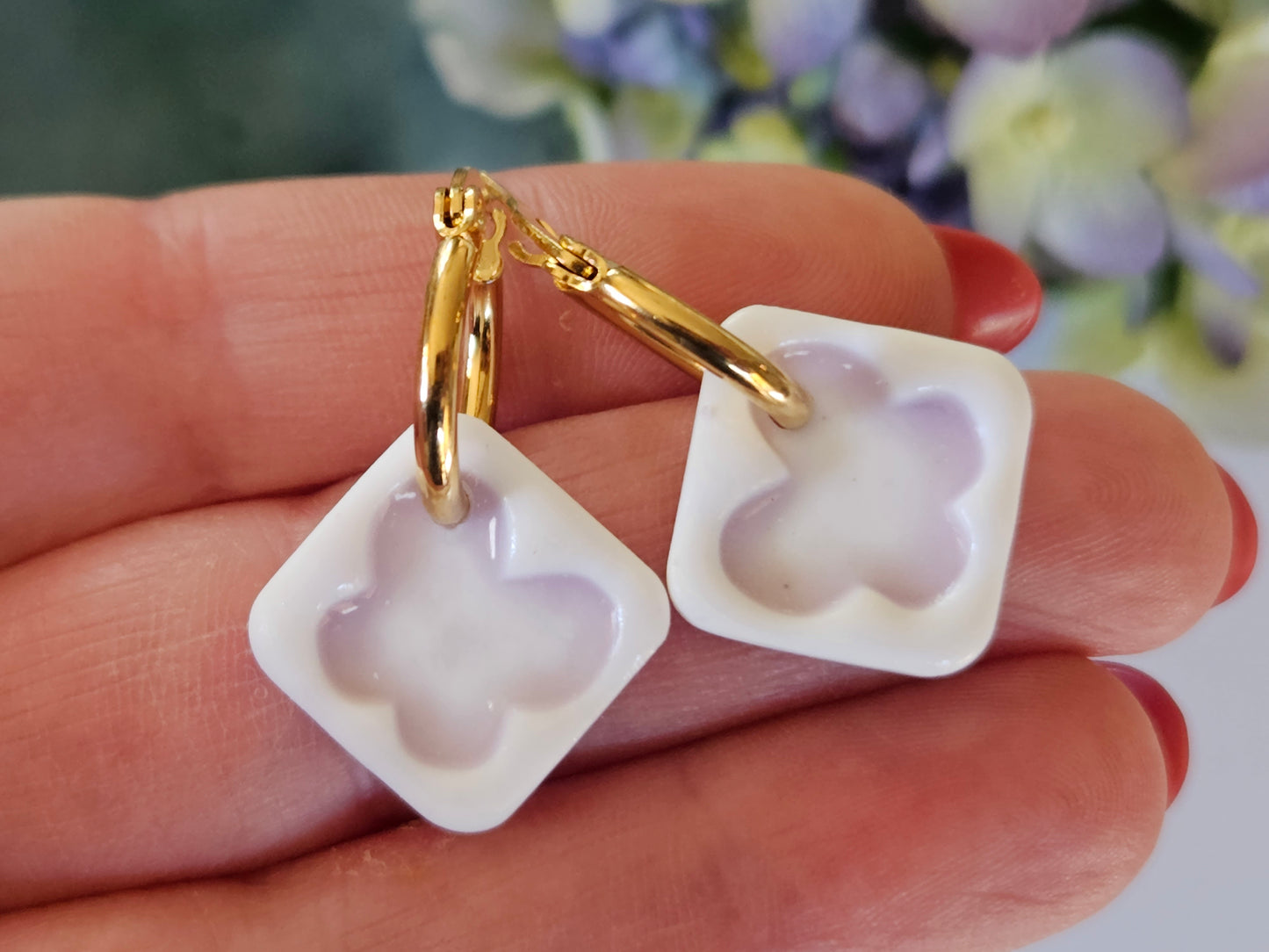 Porcelain Butterfly Hoops