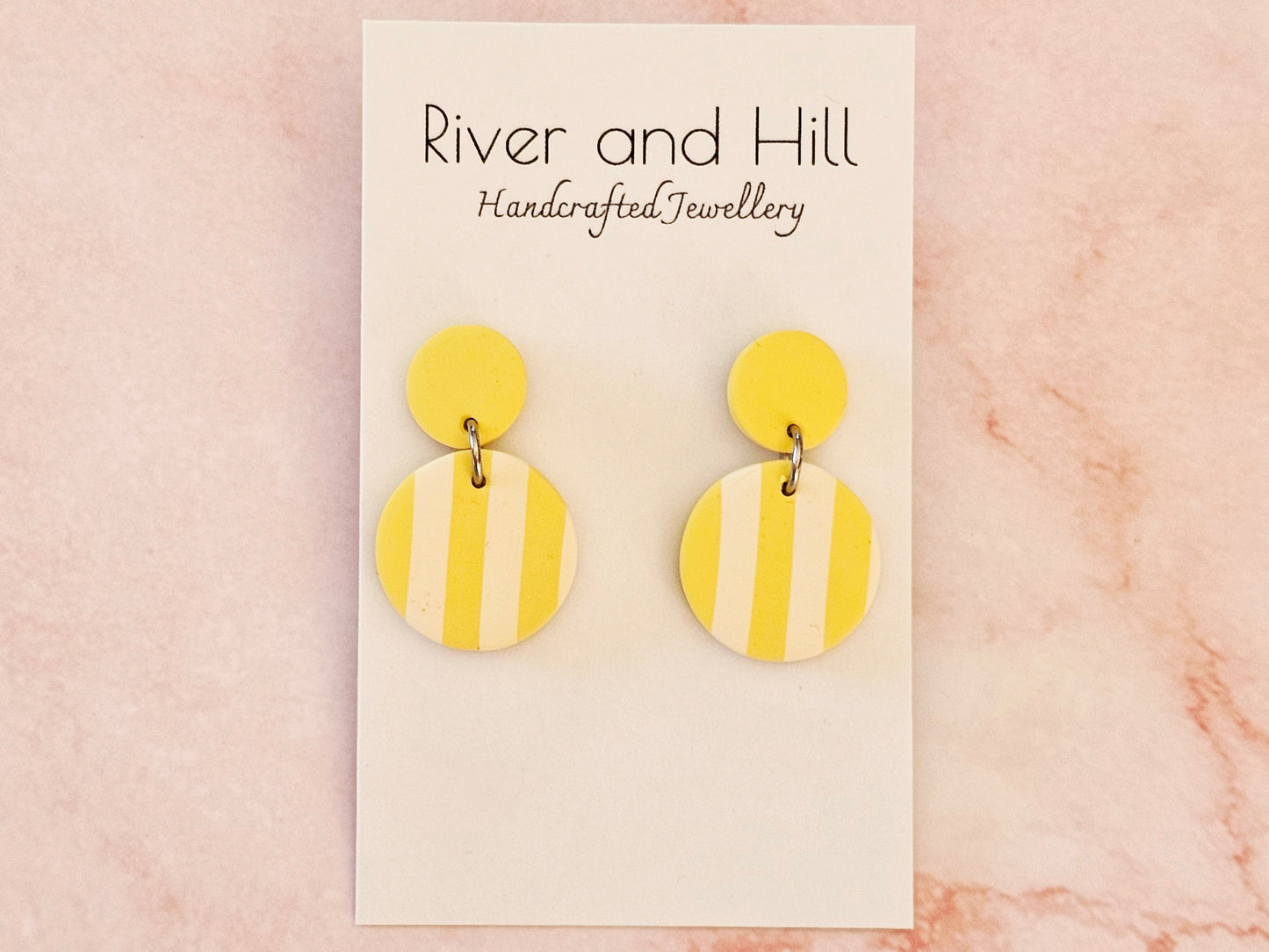 Striped Earrings Yellow