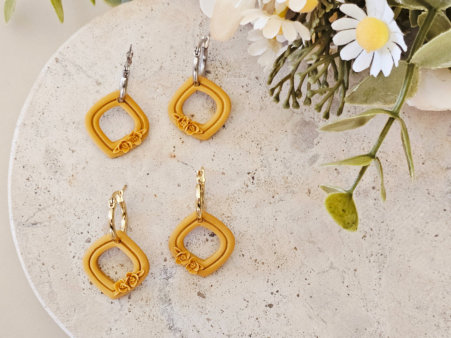 Daily Colour Mustard Floral Hoops