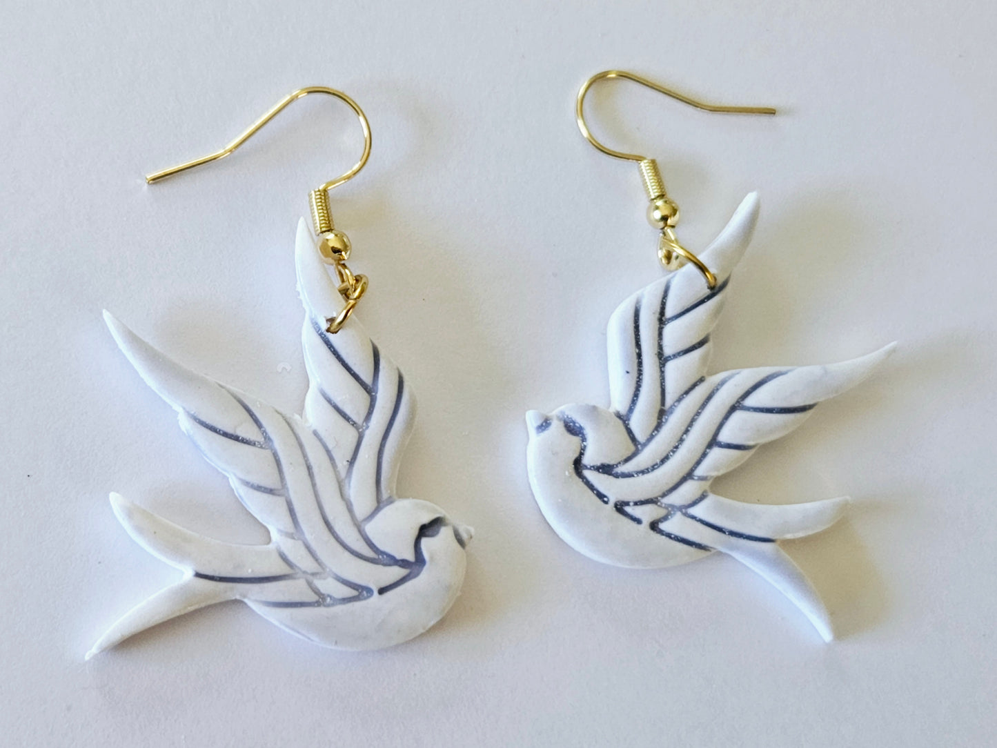 Porcelain Blue Bird Earrings