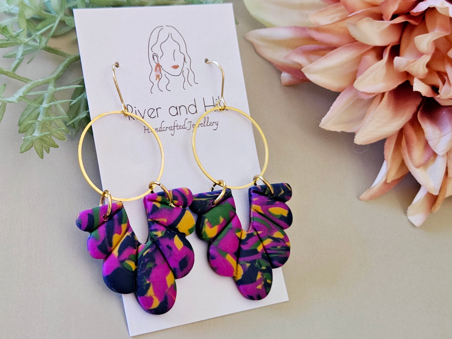 Scraps to Statements Abstract Earrings