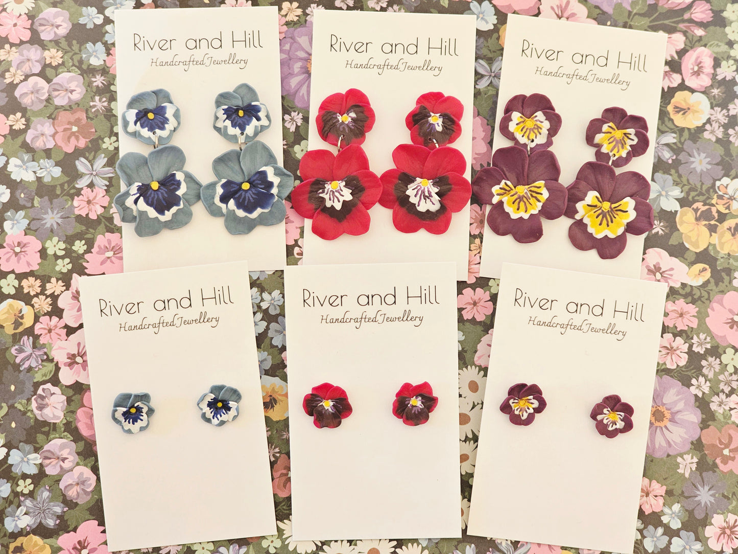 Pansy Studs Blue