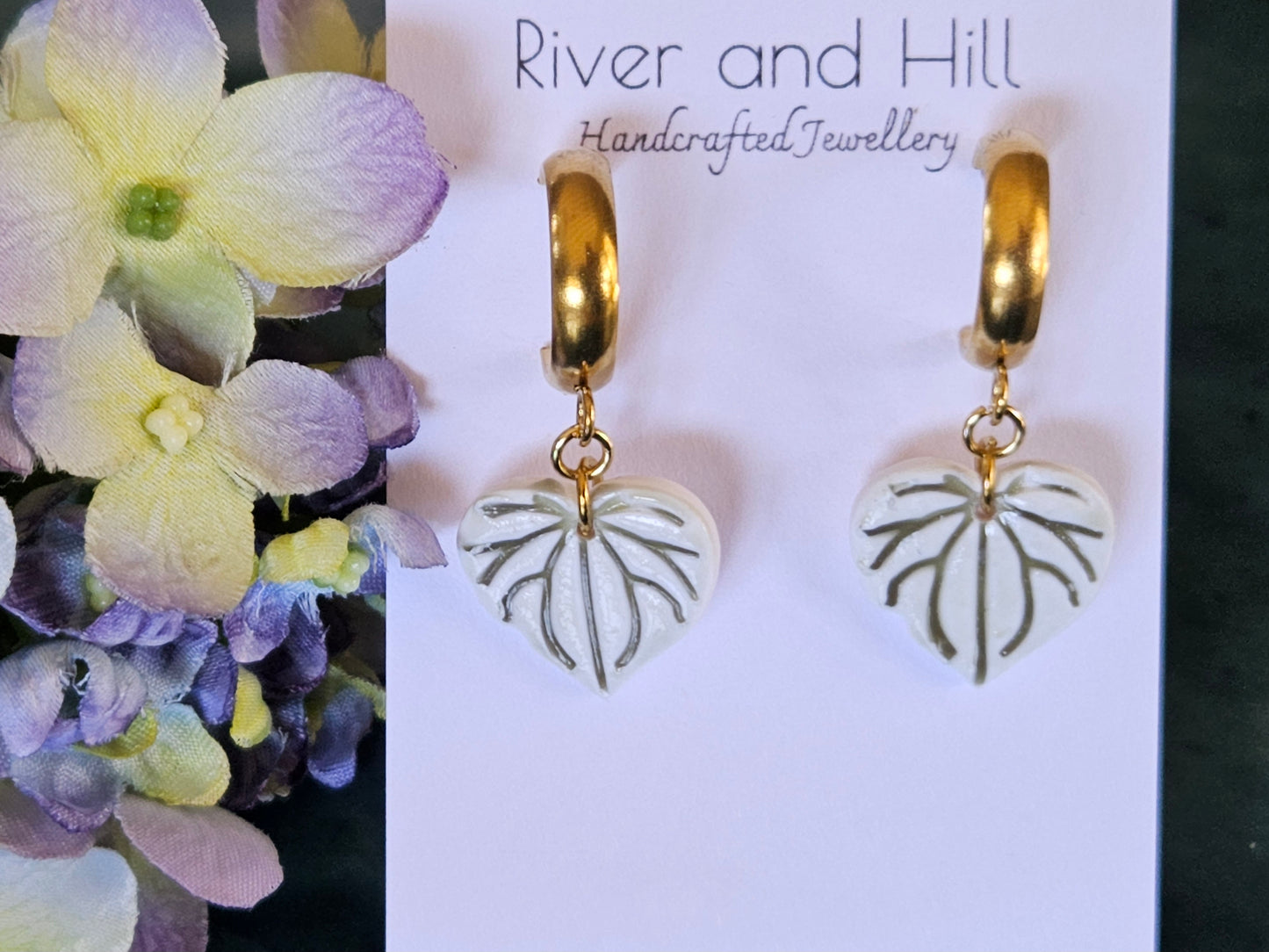 Porcelain Kawakawa Half Hoops