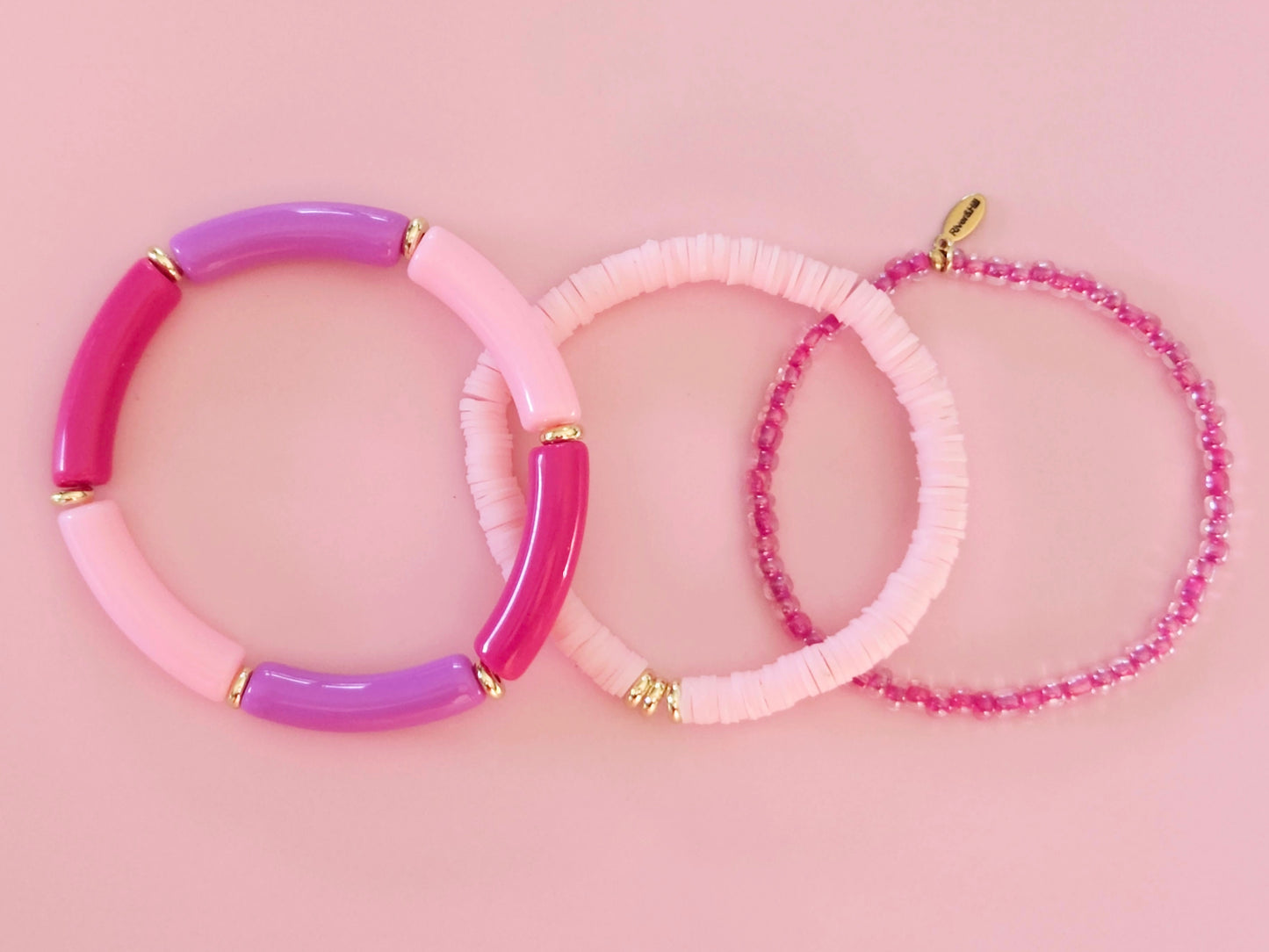 Stacking Bracelets Pretty in Pink Gold Stack
