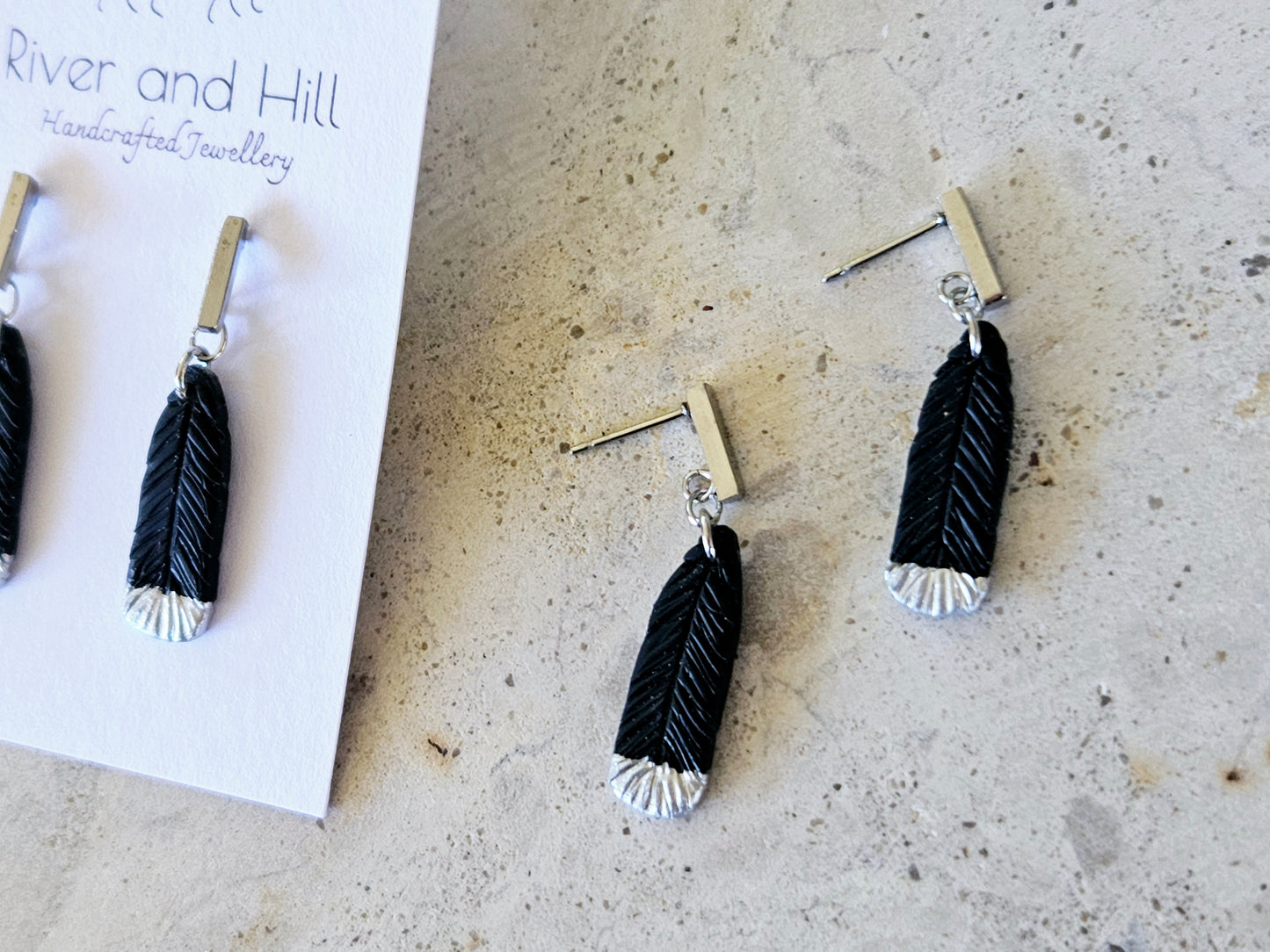Huia Dainty Feather Earrings