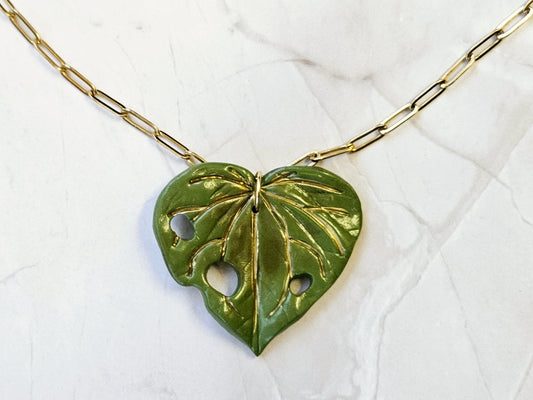 Charm Large Gold Kawakawa Necklace