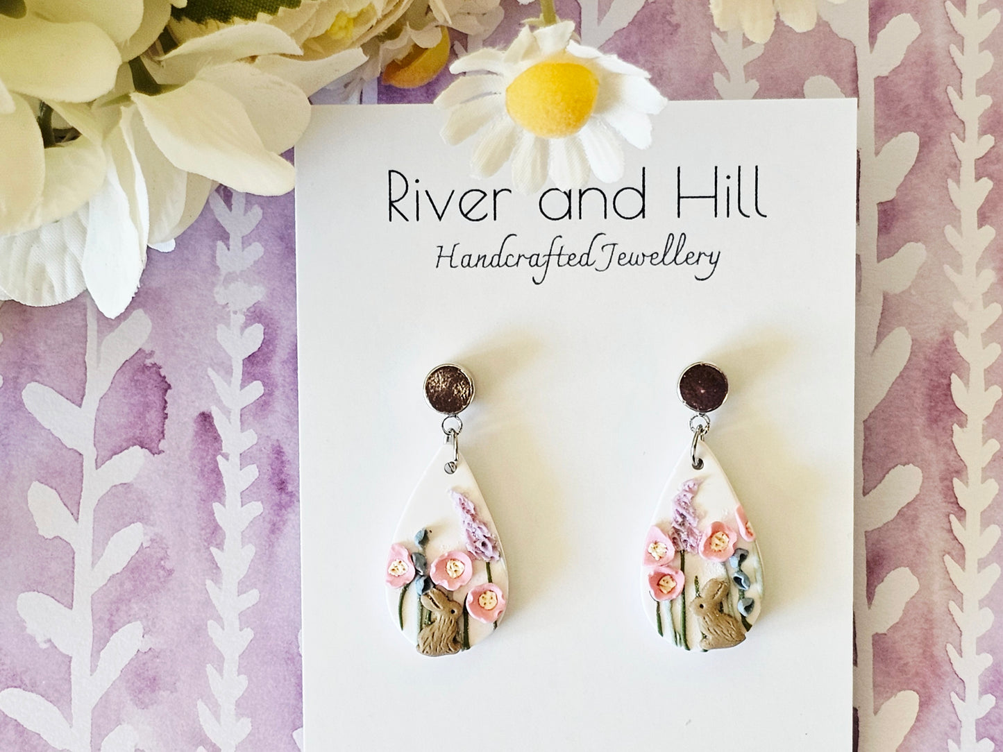 Meadow Bunny Droplet Earrings Small