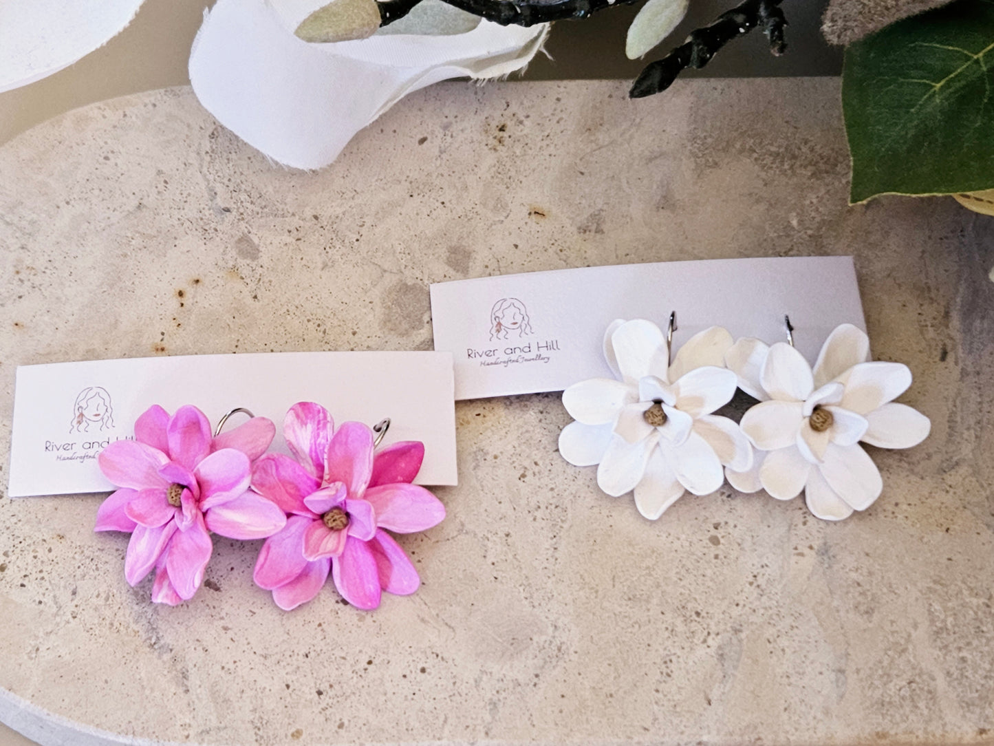 Magnolia French Hook Earrings White
