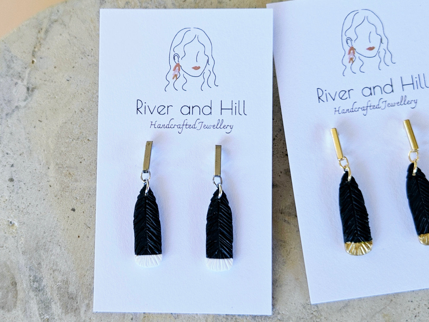 Huia Dainty Feather Earrings