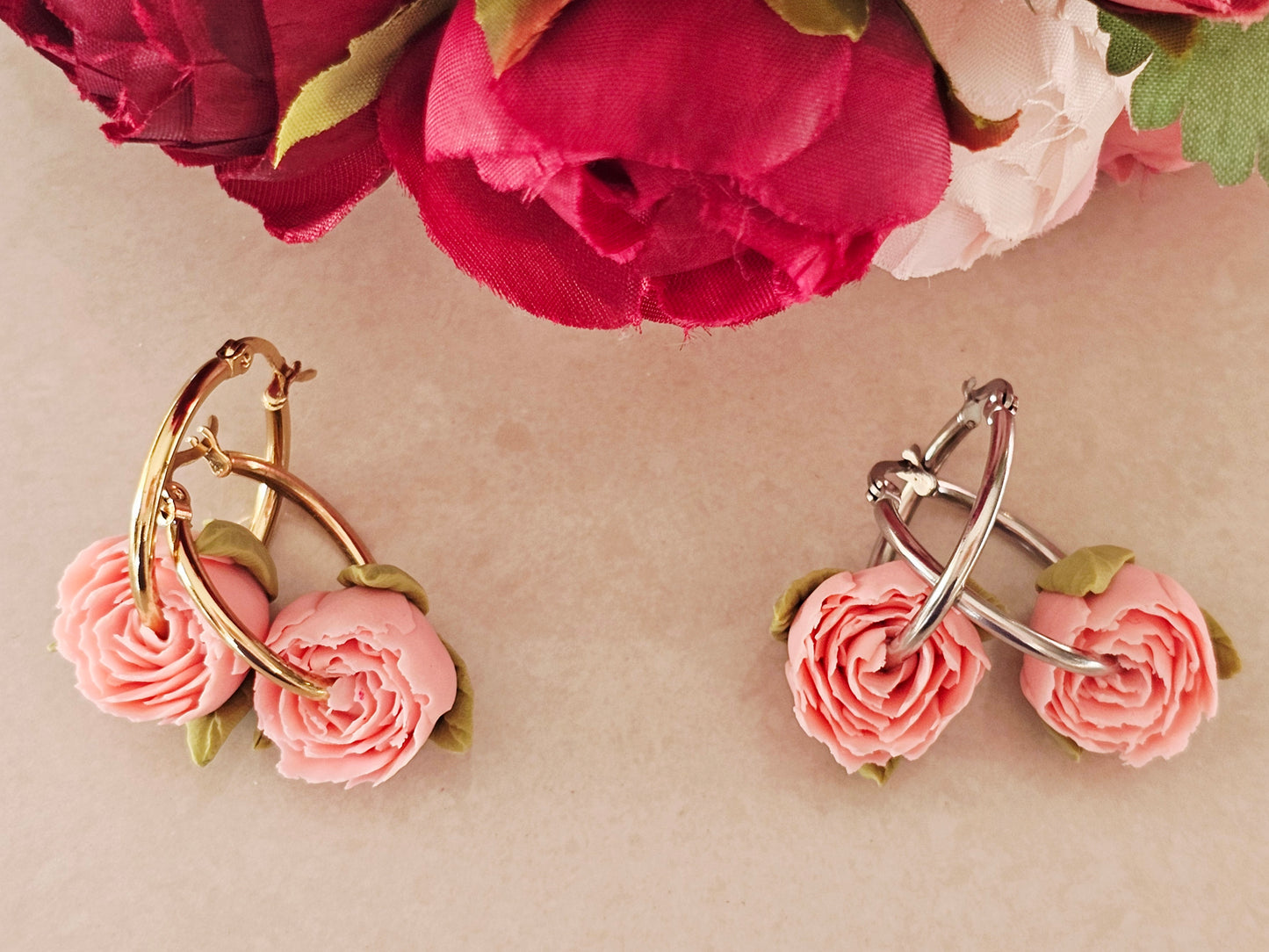 Peonies Pink Hoops