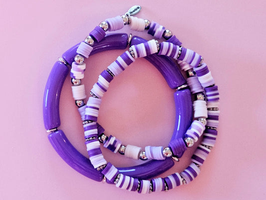Stacking Bracelets Purple Love Stack