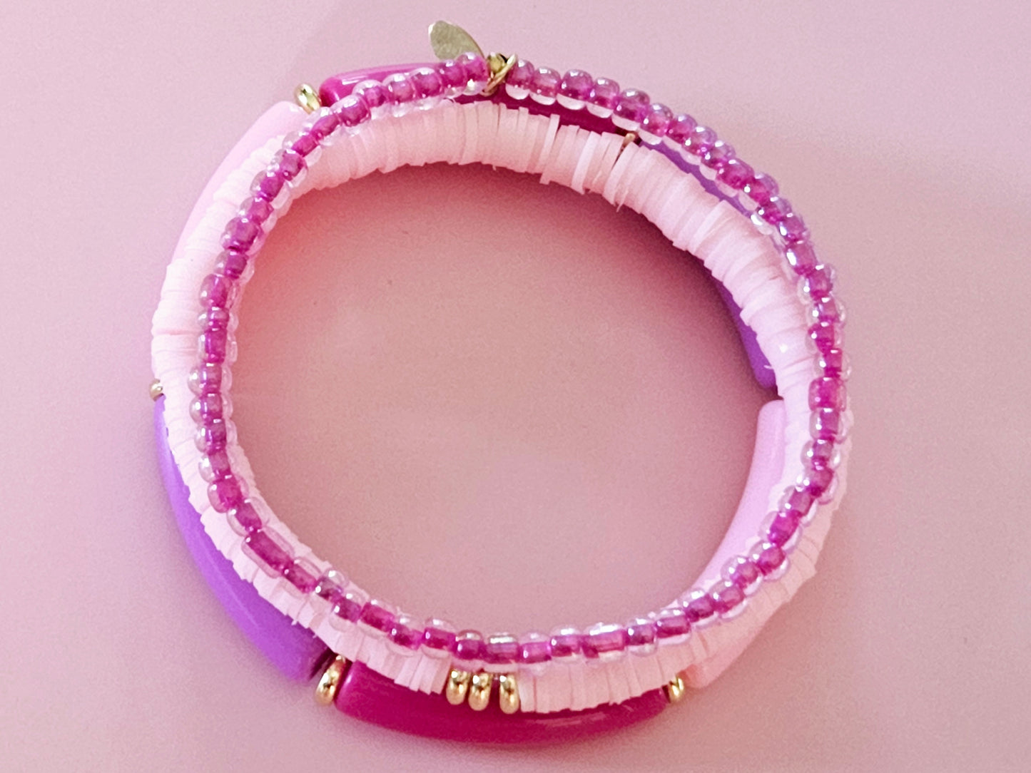 Stacking Bracelets Pretty in Pink Gold Stack