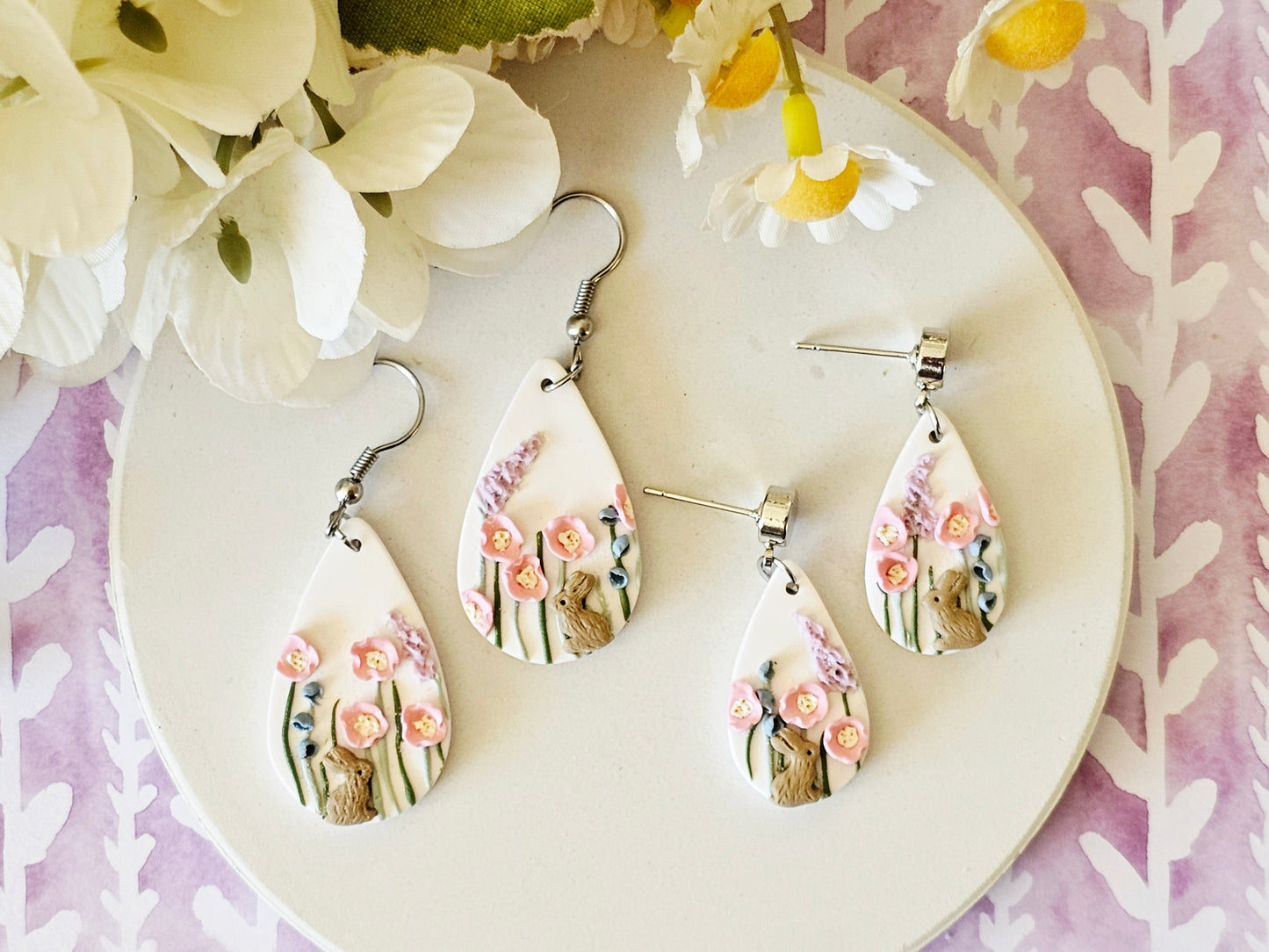 Meadow Bunny Droplet Earrings Small
